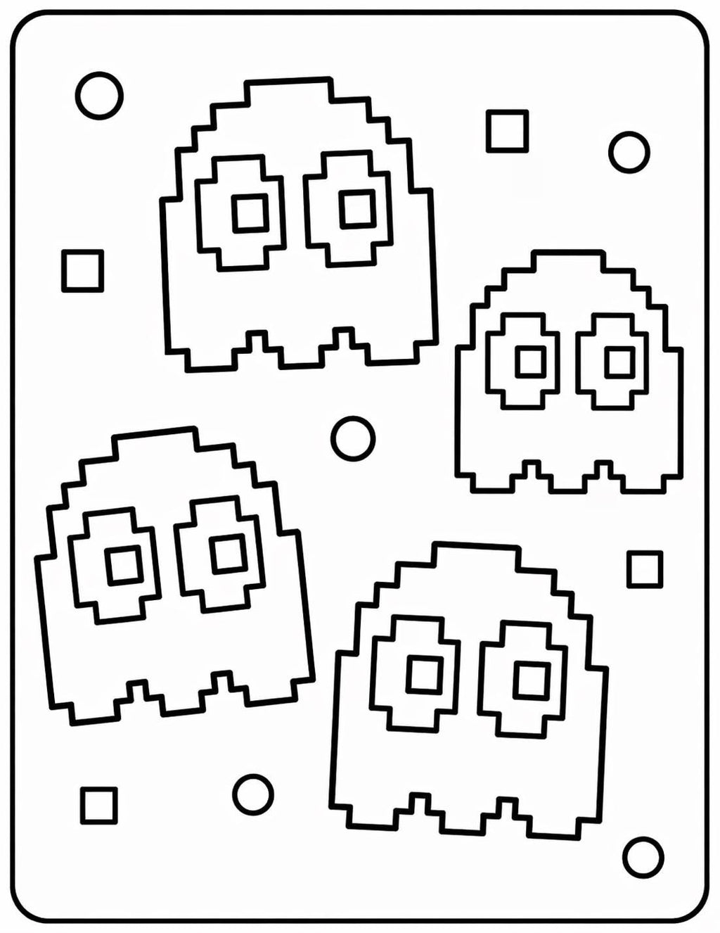 Retro Arcade Coloring Book | 80s Pac Style Pages (Digital Download)
