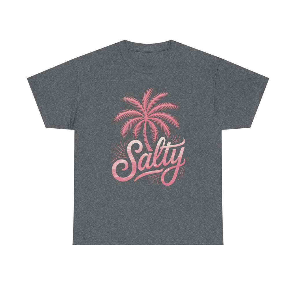 Salty Beach Shirt, Pink Palm Tree Graphic Tee, Coastal Vibes T-Shirt