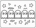 Retro Arcade Coloring Page | 80s Game Style, Bold Lines (Digital Download)