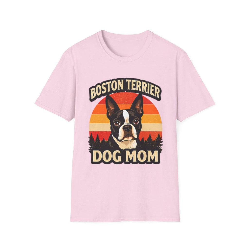 Retro Boston Terrier Dog Mom Sunset Shirt, Vintage Dog Lover Tee