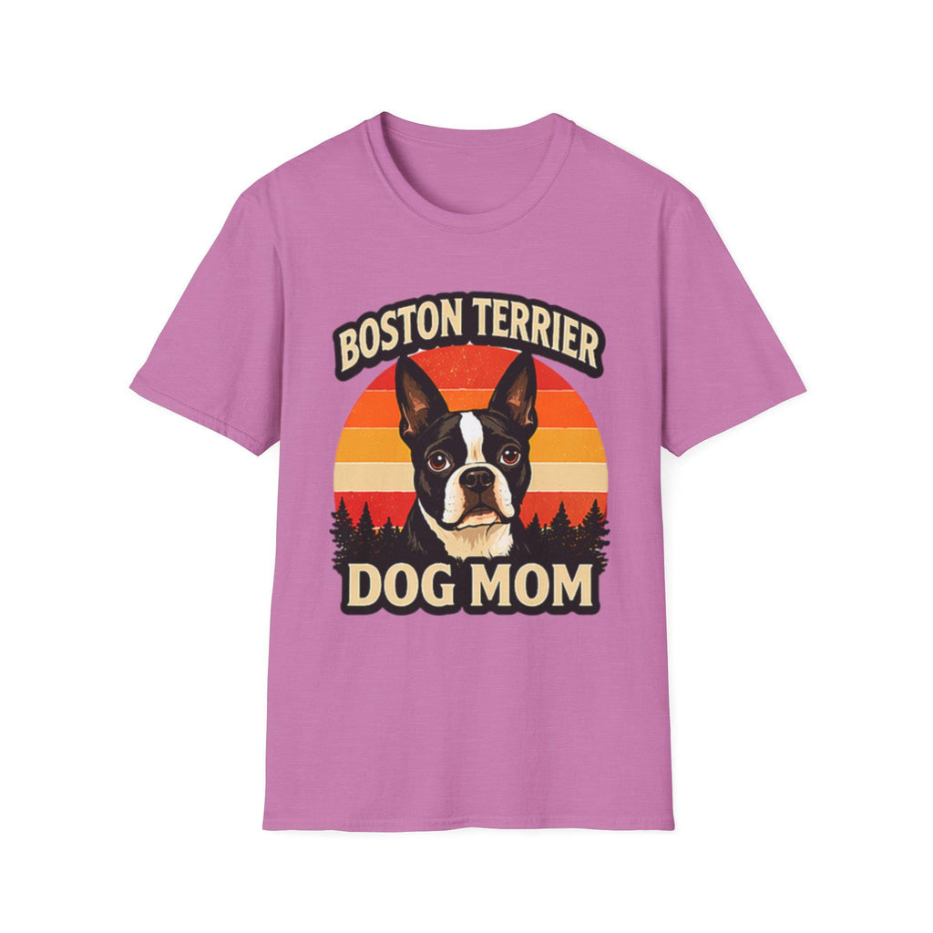 Retro Boston Terrier Dog Mom Sunset Shirt, Vintage Dog Lover Tee