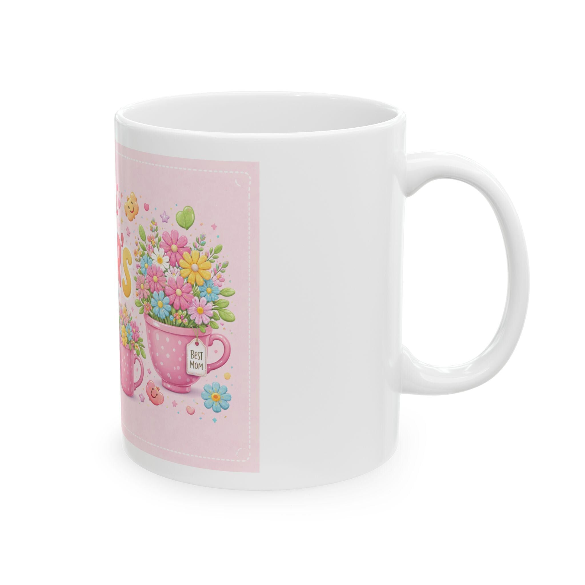 Floral Happy Mother's Day Mug | Ceramic Coffee Cup for Mom