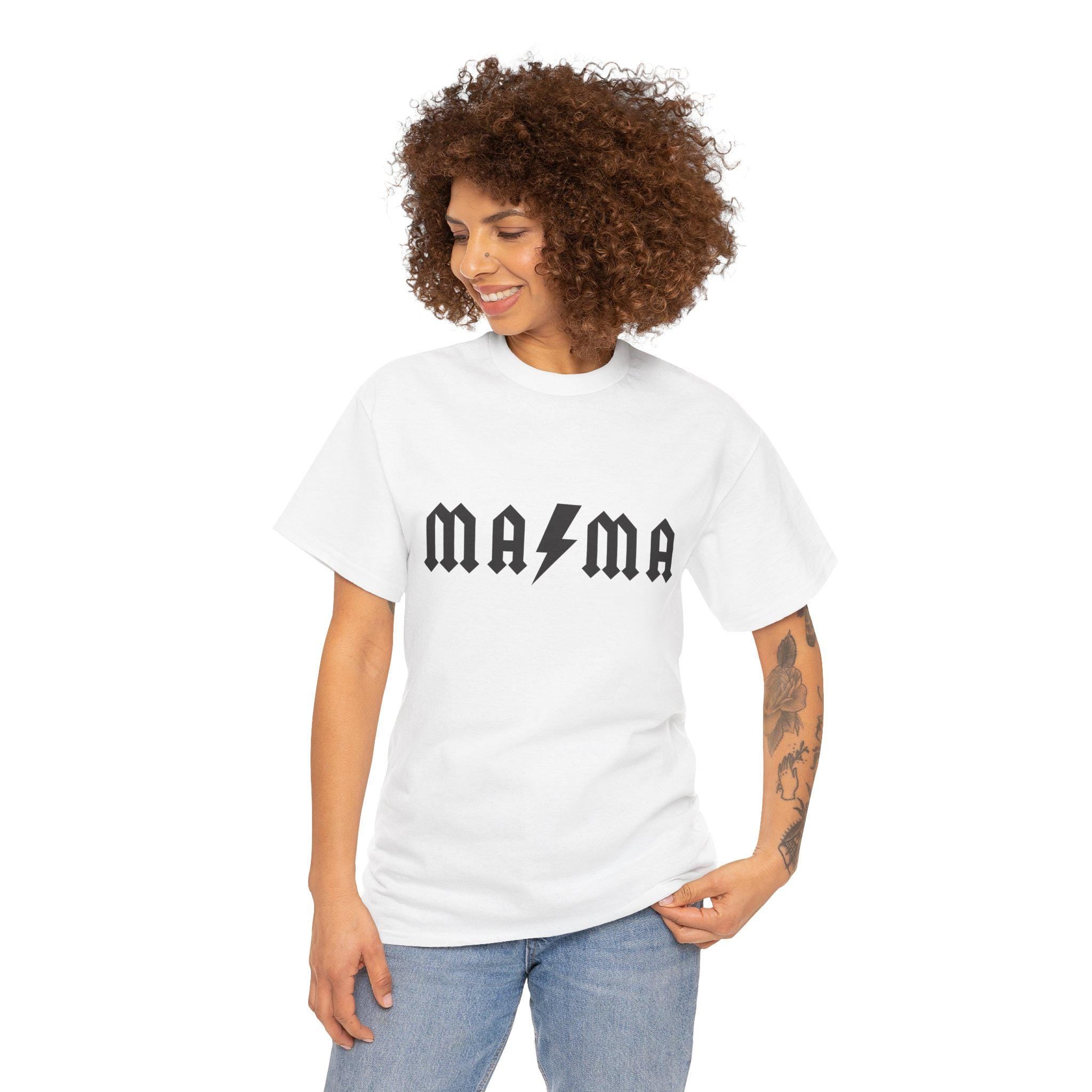 Mama Rock Shirt, Lightning Bolt Graphic Tee, Trendy Mom Apparel, Cotton Unisex Fit