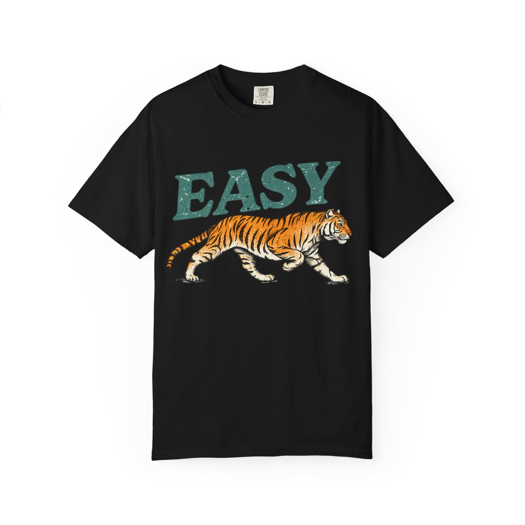 Easy Tiger Vintage Graphic Tee, Minimalist Animal Streetwear Shirt