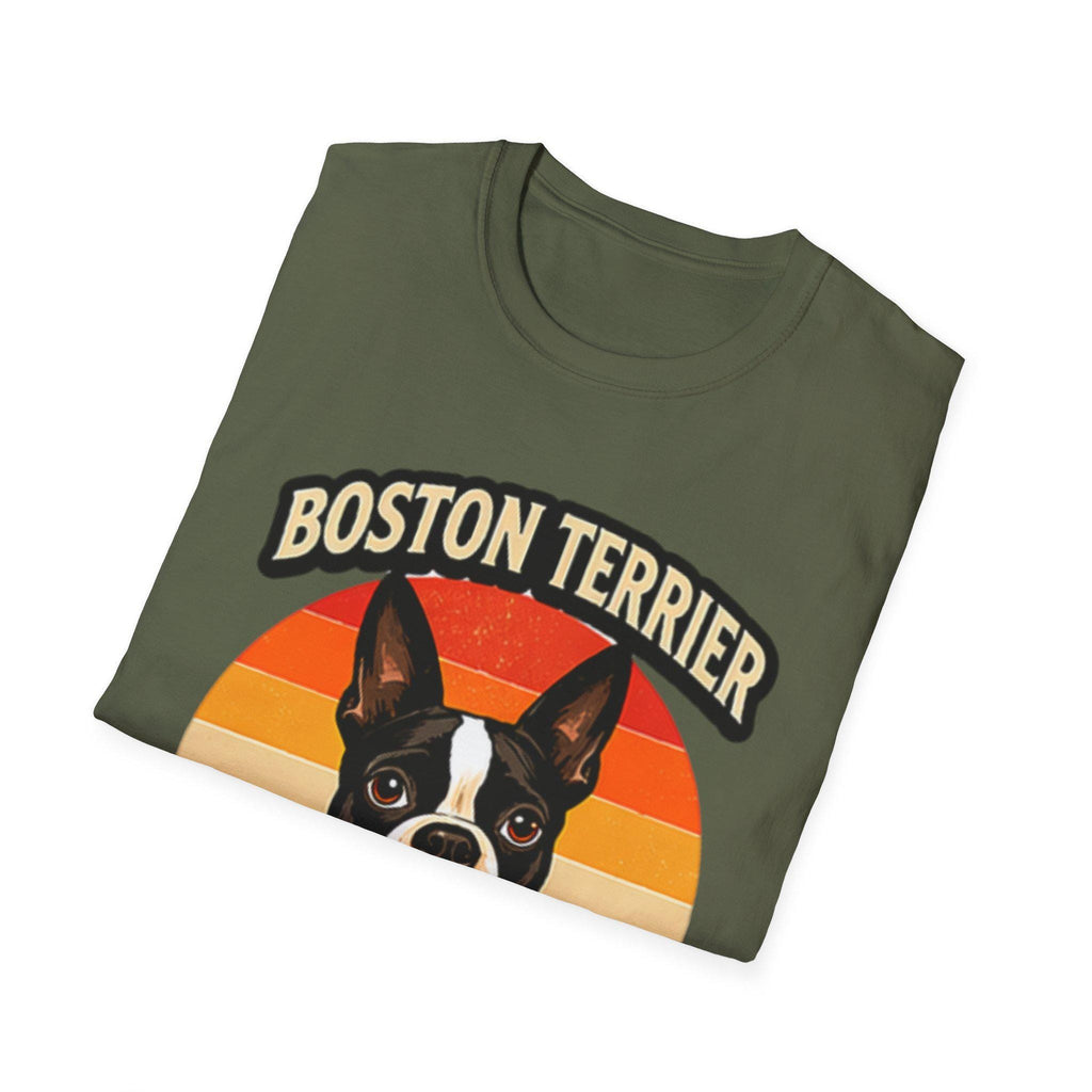 Retro Boston Terrier Dog Mom Sunset Shirt, Vintage Dog Lover Tee