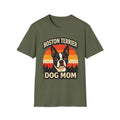 Retro Boston Terrier Dog Mom Sunset Shirt, Vintage Dog Lover Tee