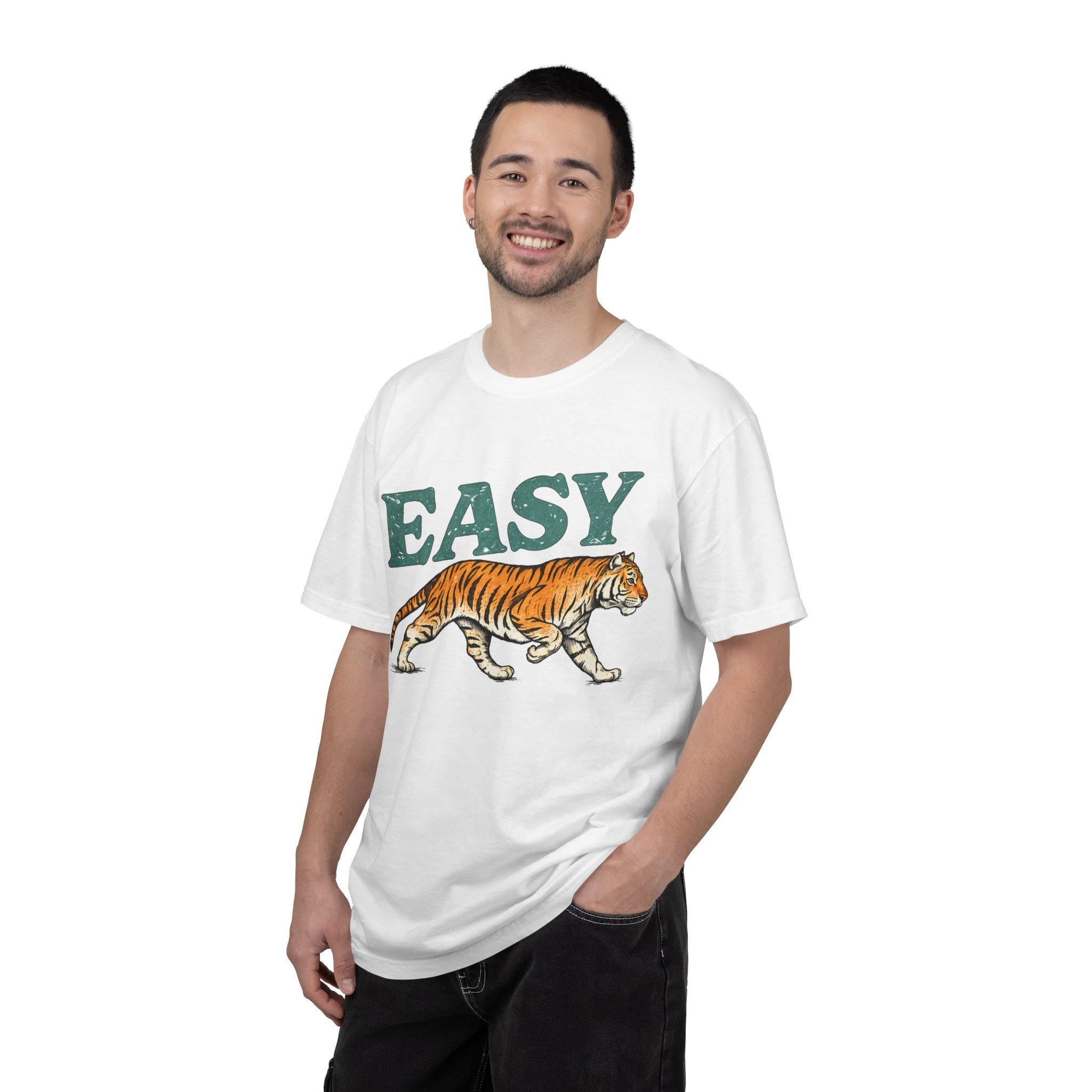 Easy Tiger Vintage Graphic Tee, Minimalist Animal Streetwear Shirt