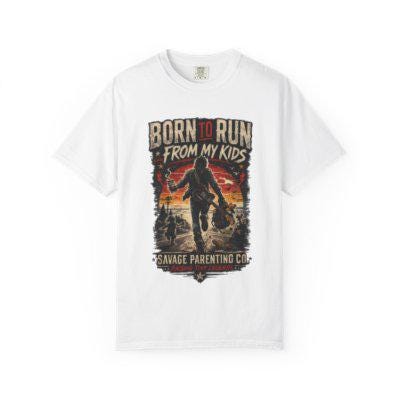 Born to Run From My Kids Savage Parenting Shirt, Funny Mom Dad Humor Tee