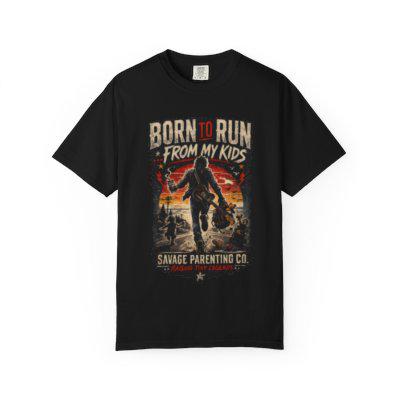 Born to Run From My Kids Savage Parenting Shirt, Funny Mom Dad Humor Tee
