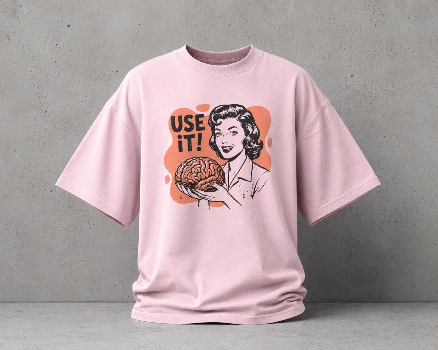 Funny Brain Graphic T-Shirt, Retro Humor Tee, Psychology Shirt, Vintage Style Cotton