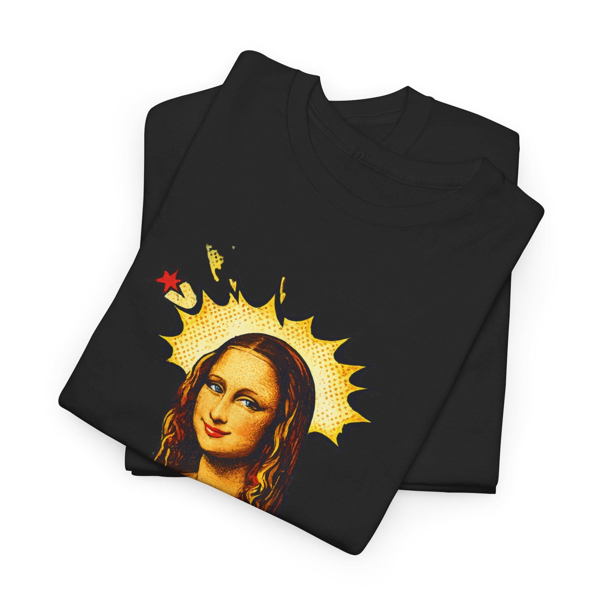 Mona Lisa with Flame Halo Tee | Renaissance Art, Grunge Fire Graphic