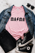 Mama Rock Shirt, Lightning Bolt Graphic Tee, Trendy Mom Apparel, Cotton Unisex Fit