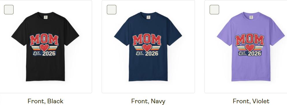 Mom Est. 2026 Retro Shirt, Comfort Colors 1717 Tee, New Mom Gift