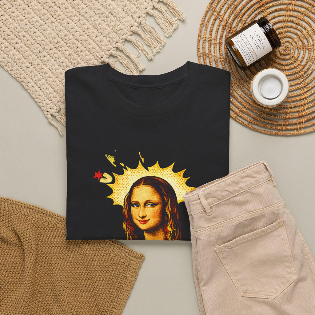 Mona Lisa with Flame Halo Tee | Renaissance Art, Grunge Fire Graphic