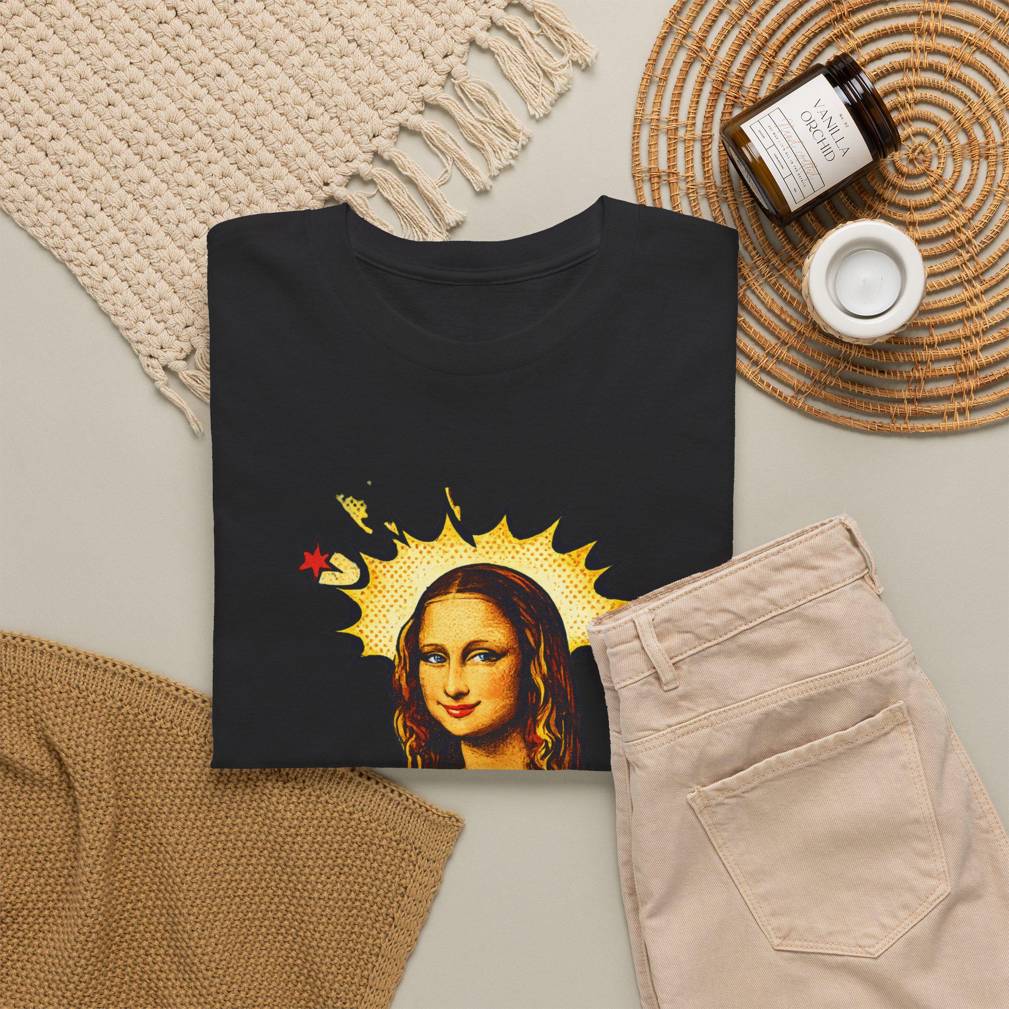 Mona Lisa with Flame Halo Tee | Renaissance Art, Grunge Fire Graphic