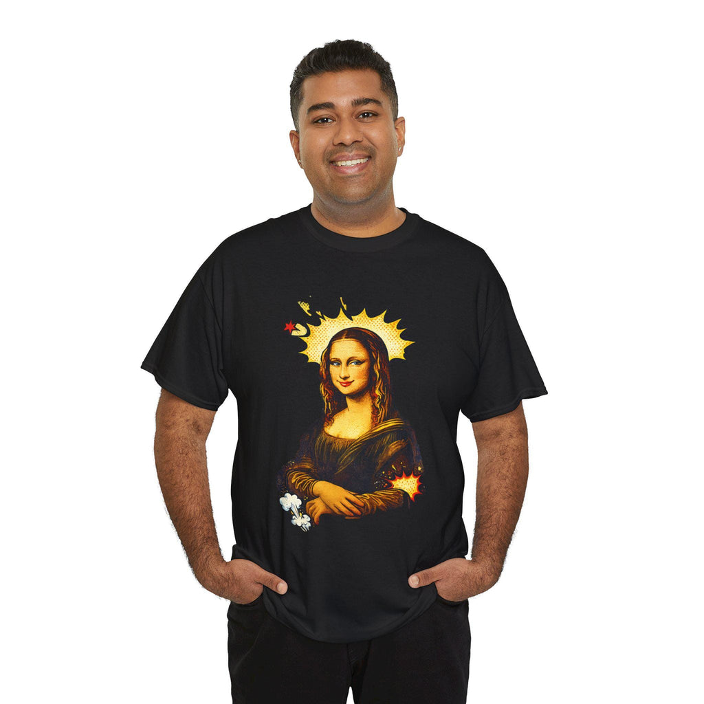 Mona Lisa with Flame Halo Tee | Renaissance Art, Grunge Fire Graphic