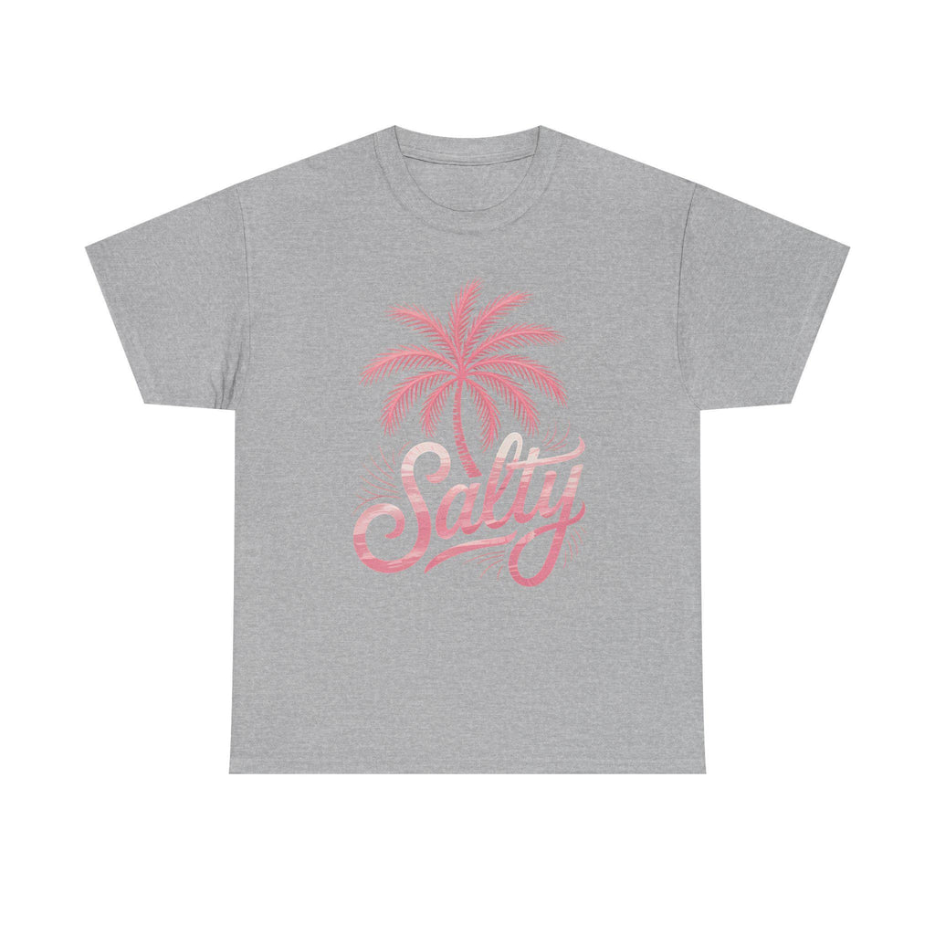 Salty Beach Shirt, Pink Palm Tree Graphic Tee, Coastal Vibes T-Shirt