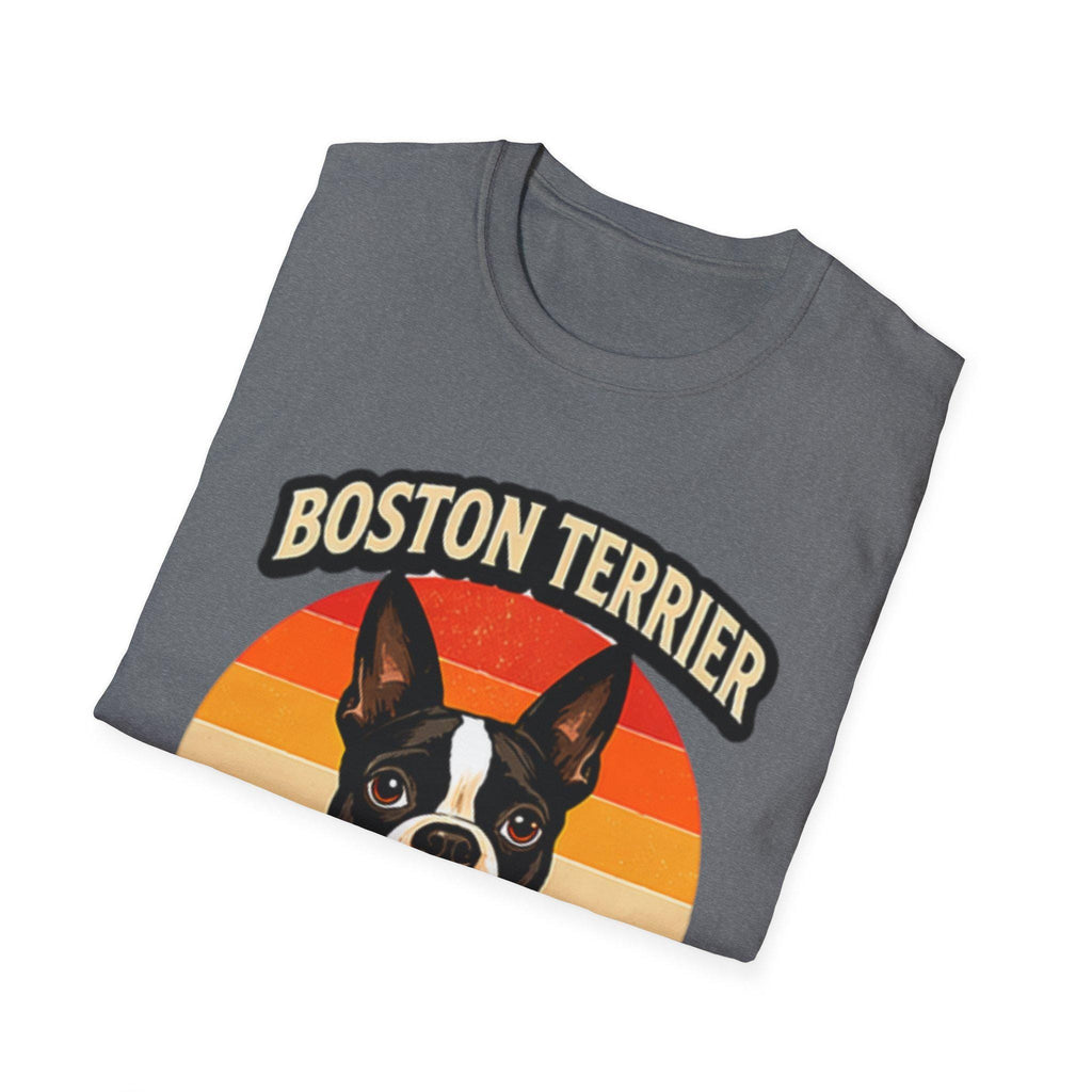 Retro Boston Terrier Dog Mom Sunset Shirt, Vintage Dog Lover Tee