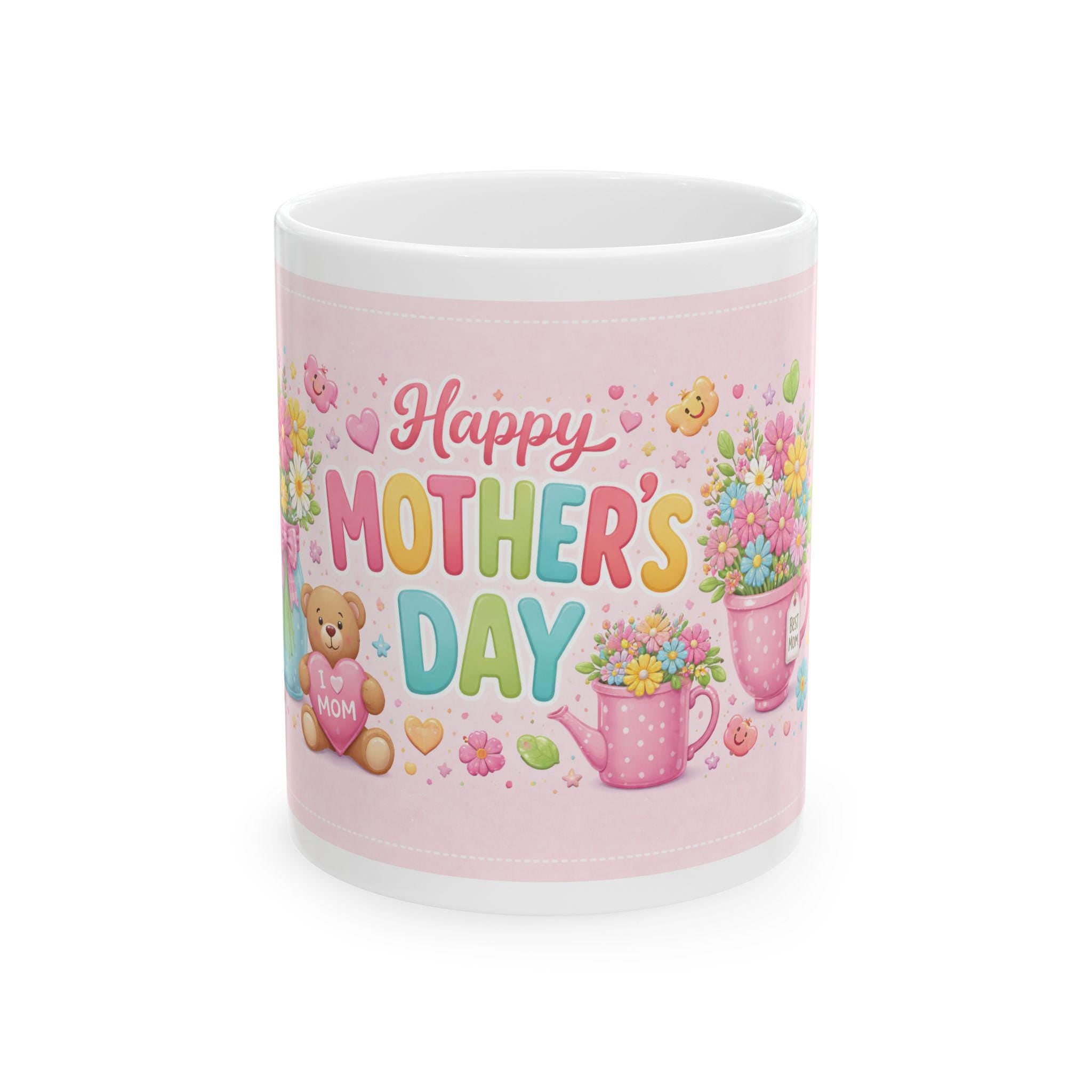 Floral Happy Mother's Day Mug | Ceramic Coffee Cup for Mom