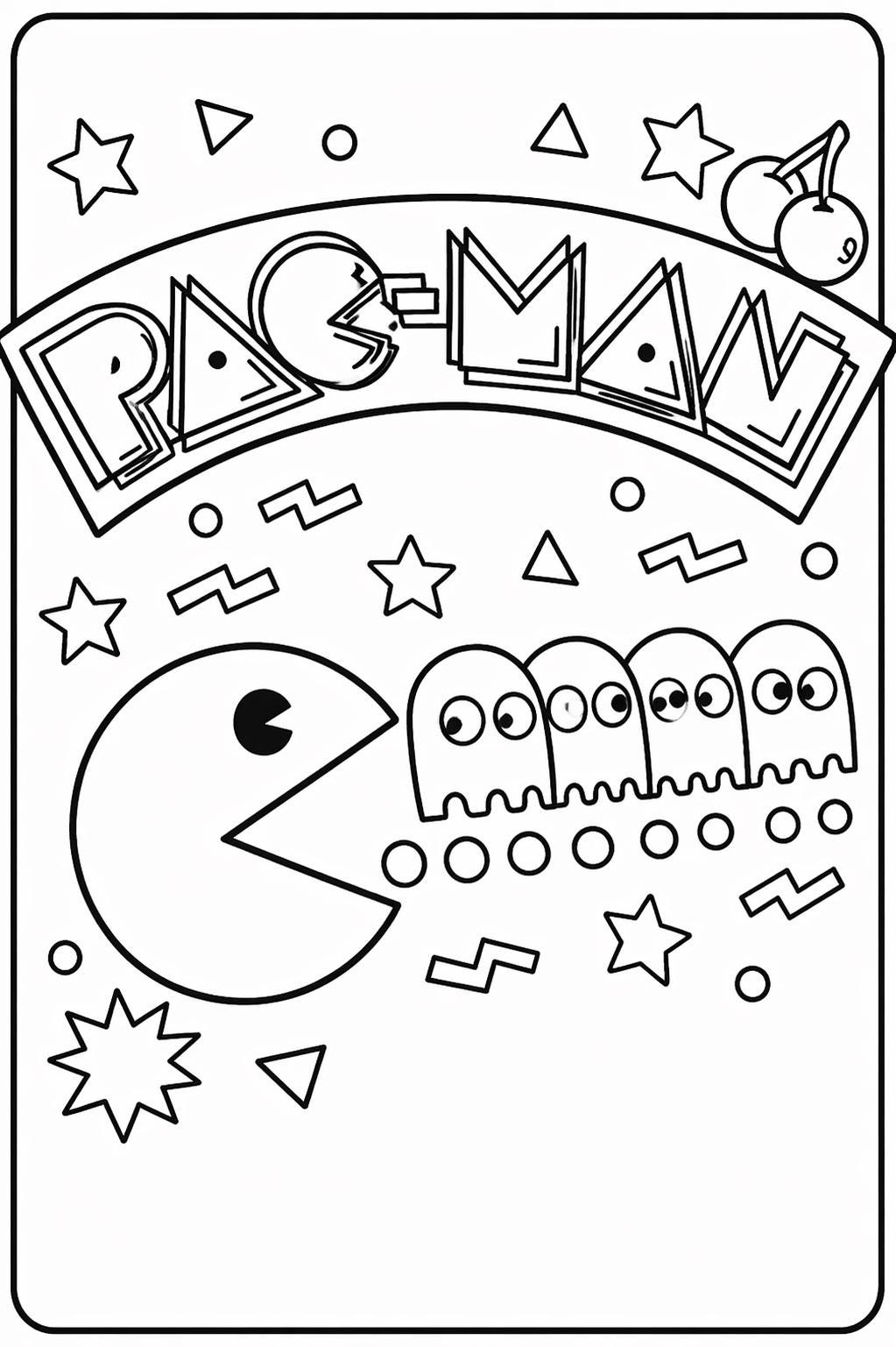 Retro Arcade Coloring Book | Pac Style Sheets, Kids Adults (Digital Download)