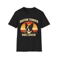 Retro Boston Terrier Dog Lover Shirt, Vintage Sunset Pet Owner Tee