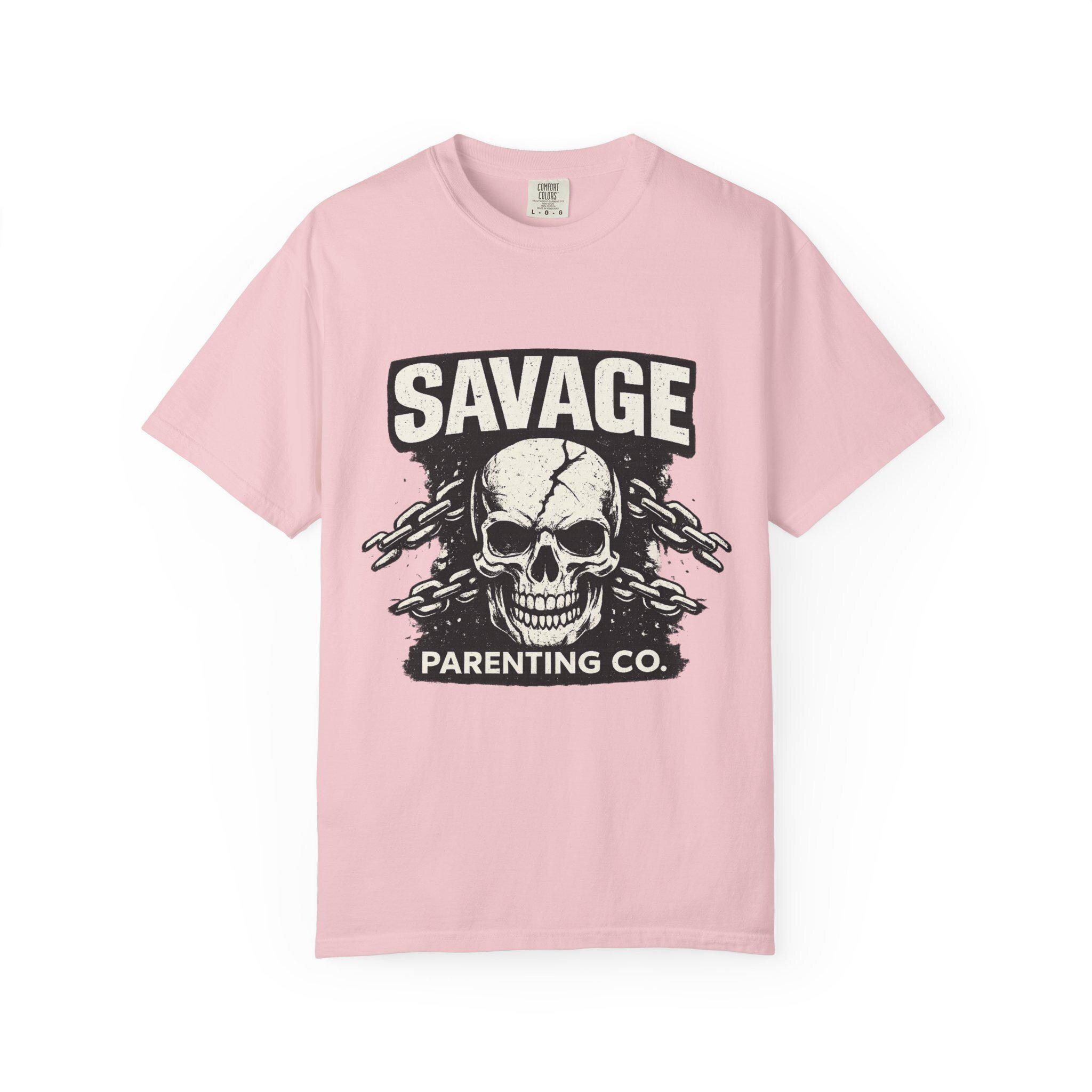 Savage Parenting Co. Skull Graphic Tee, Edgy Parent Humor Shirt