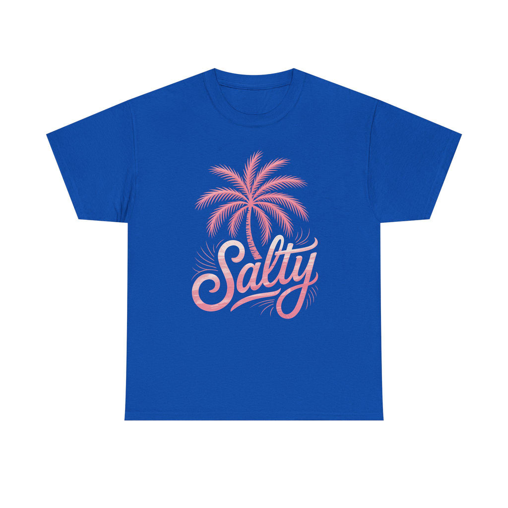 Salty Beach Shirt, Pink Palm Tree Graphic Tee, Coastal Vibes T-Shirt