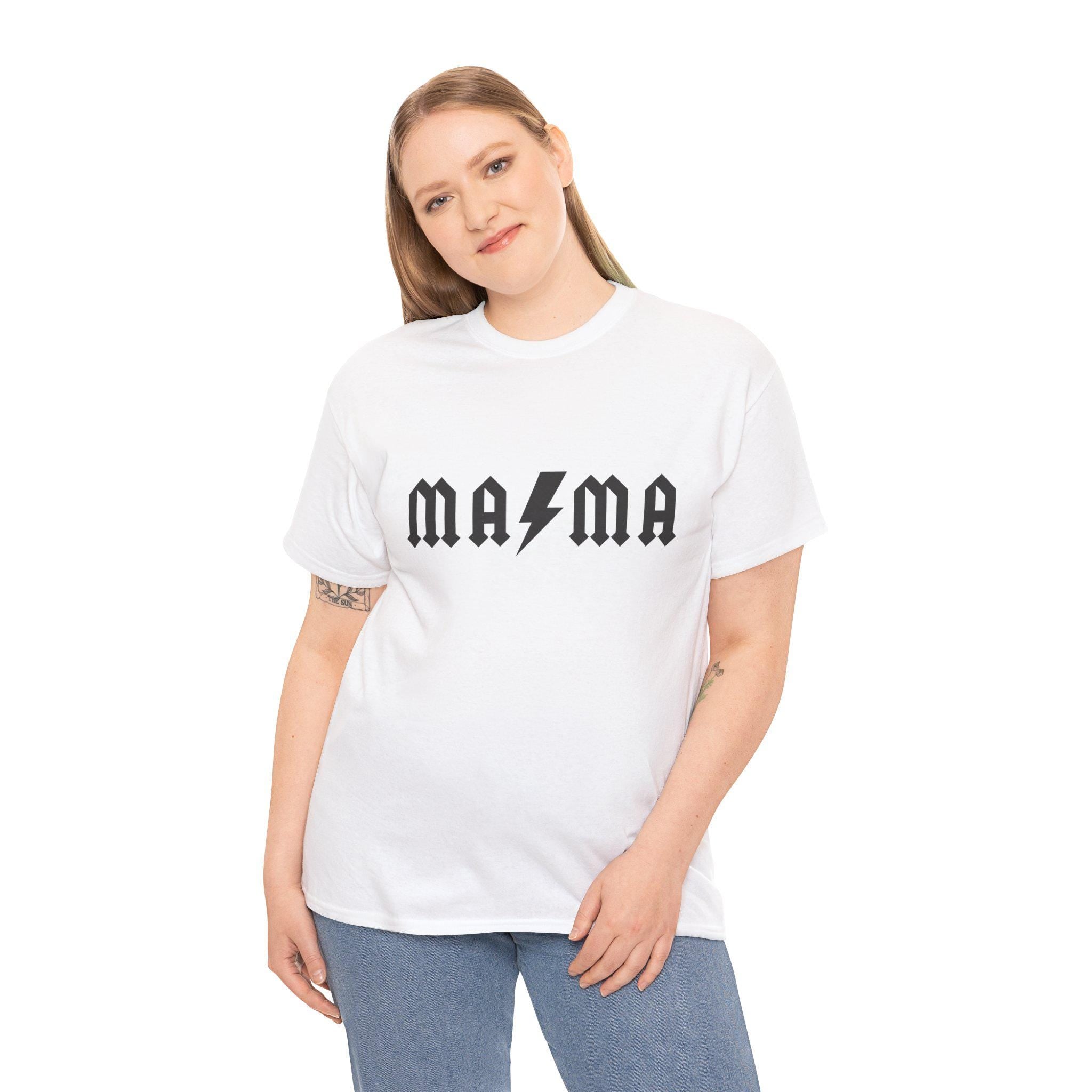 Mama Rock Shirt, Lightning Bolt Graphic Tee, Trendy Mom Apparel, Cotton Unisex Fit