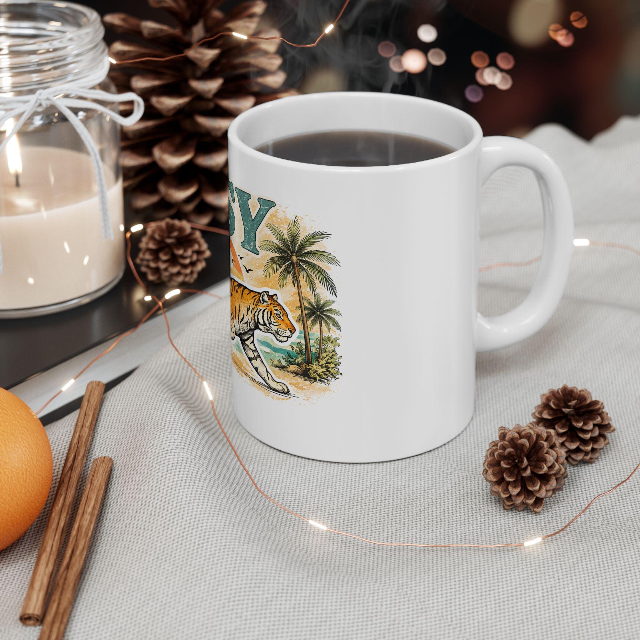 Easy Tiger Beach Sunset Mug: Tropical Vibes Coffee Cup