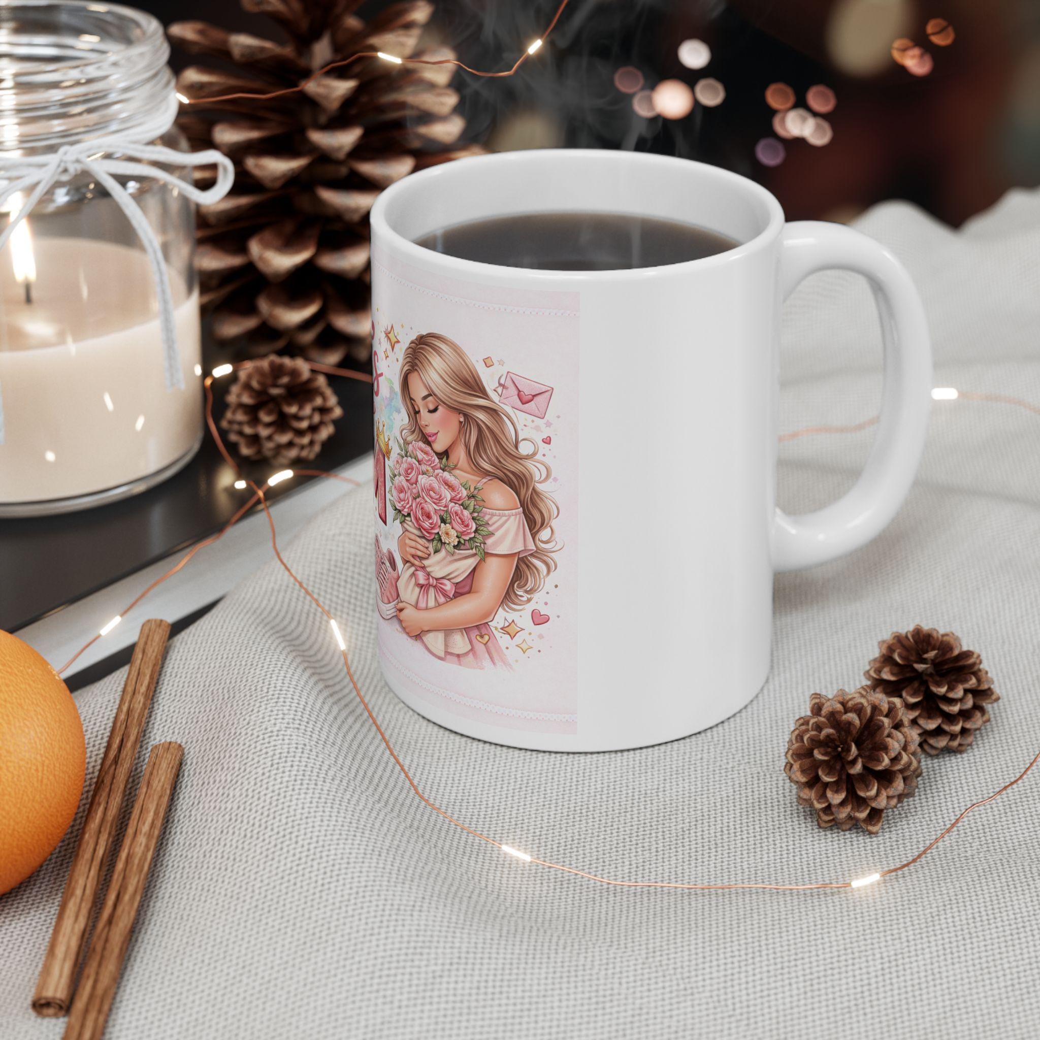 Floral Mom Coffee Mug | Ceramic Cup, Mother's Day Gift