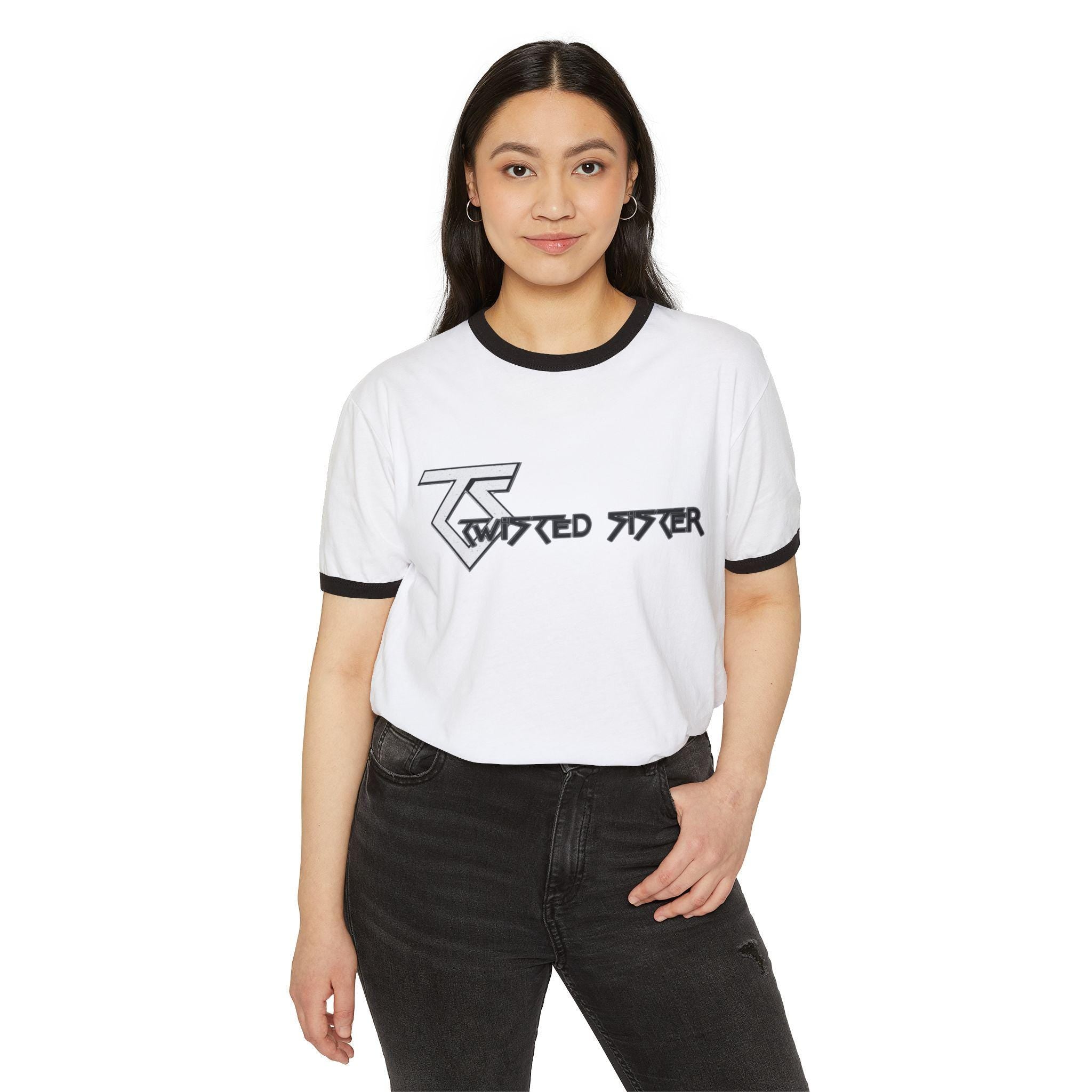 Twisted Sister Ringer Tee | Vintage Metal Band Logo Shirt