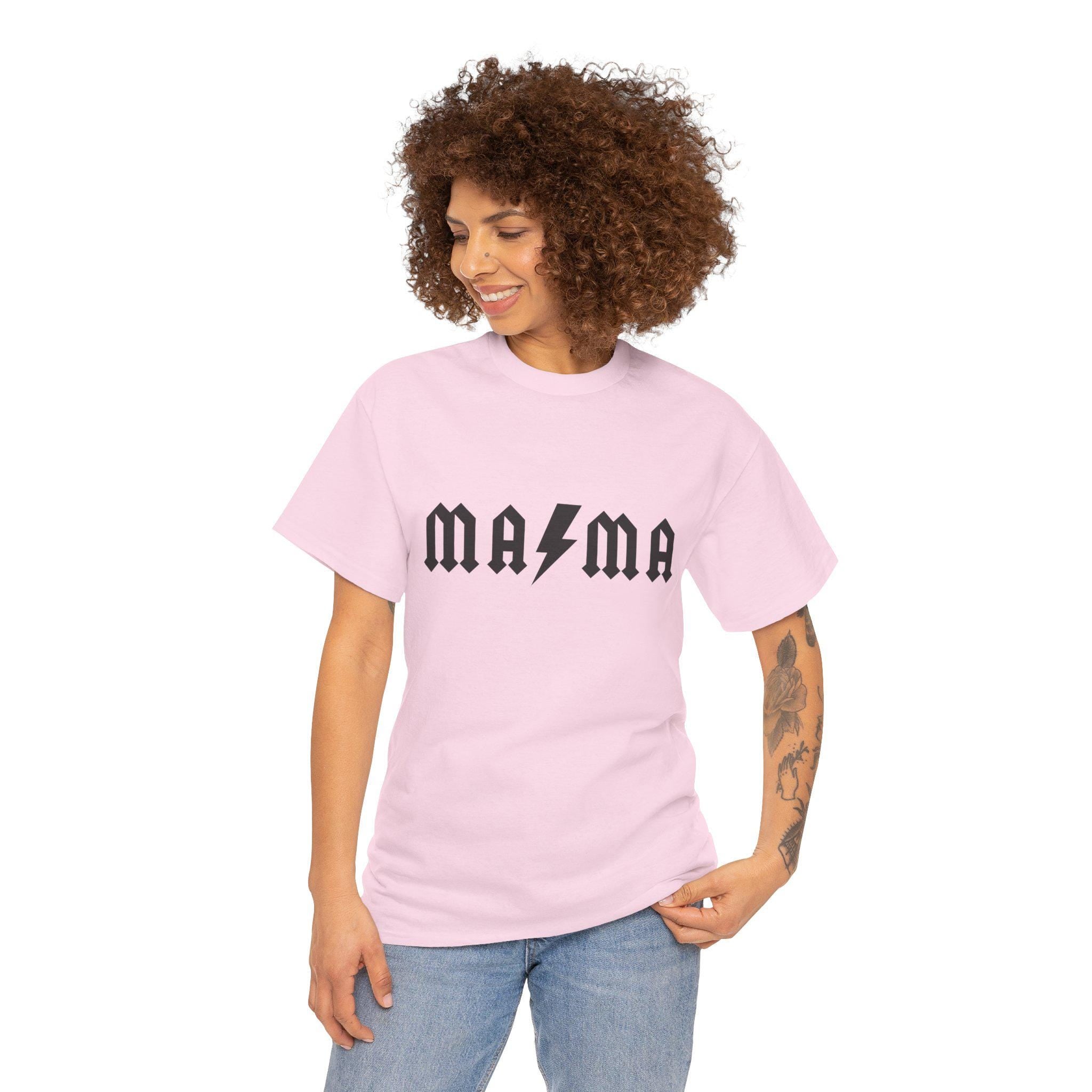 Mama Rock Shirt, Lightning Bolt Graphic Tee, Trendy Mom Apparel, Cotton Unisex Fit