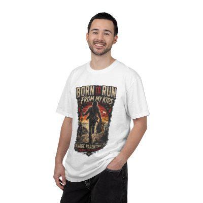 Born to Run From My Kids Savage Parenting Shirt, Funny Mom Dad Humor Tee