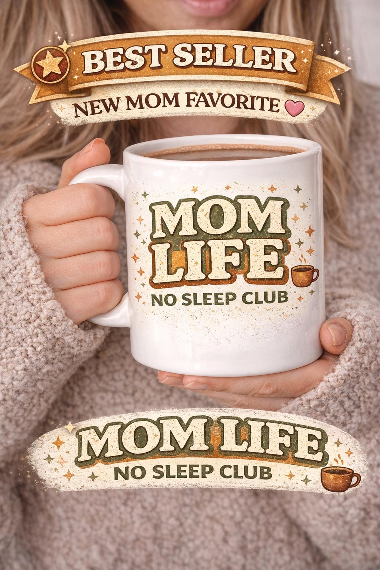 Mom Life No Sleep Club Mug: Funny New Mom Coffee Cup