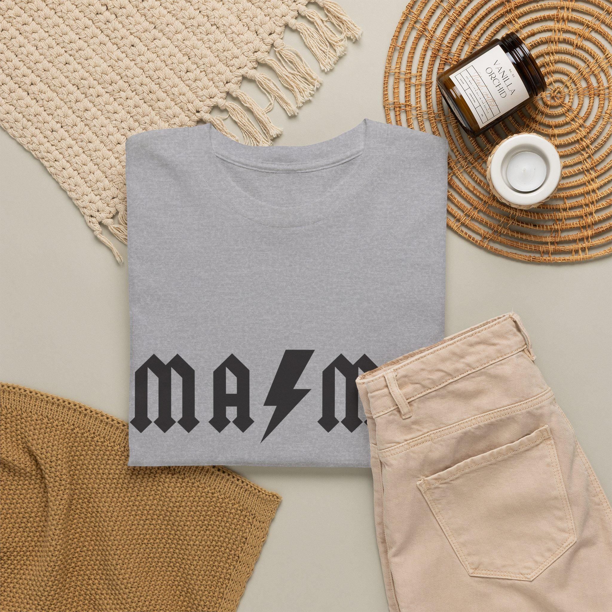 Mama Rock Shirt, Lightning Bolt Graphic Tee, Trendy Mom Apparel, Cotton Unisex Fit