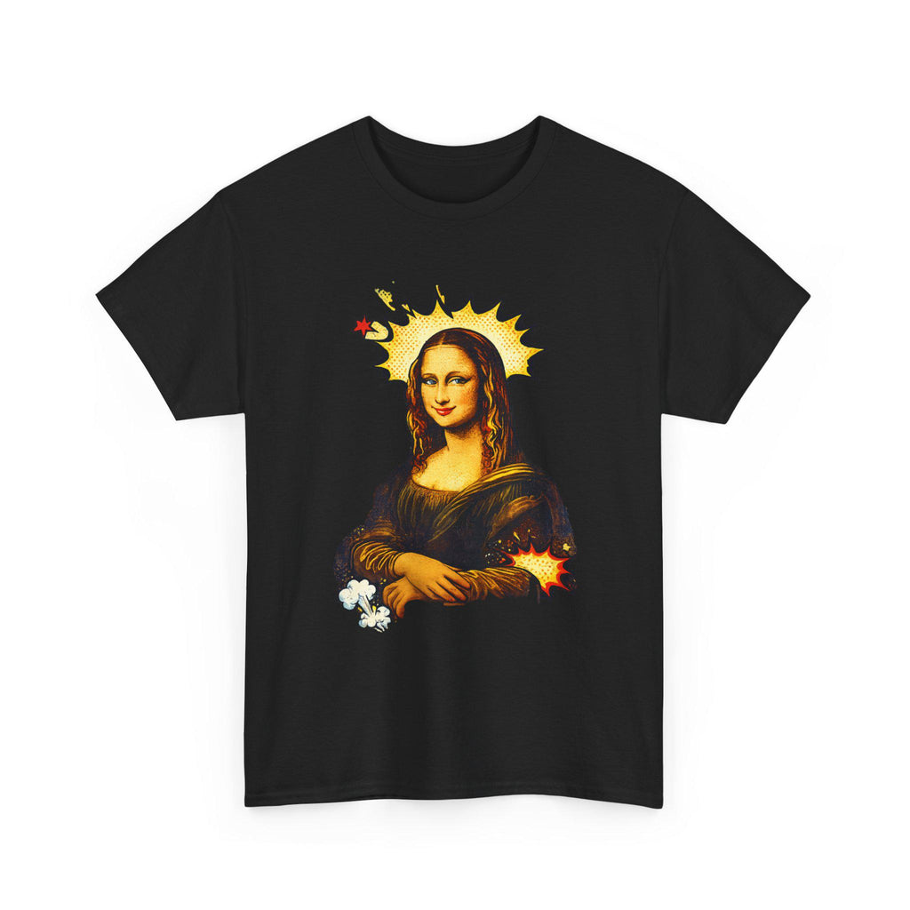 Mona Lisa with Flame Halo Tee | Renaissance Art, Grunge Fire Graphic