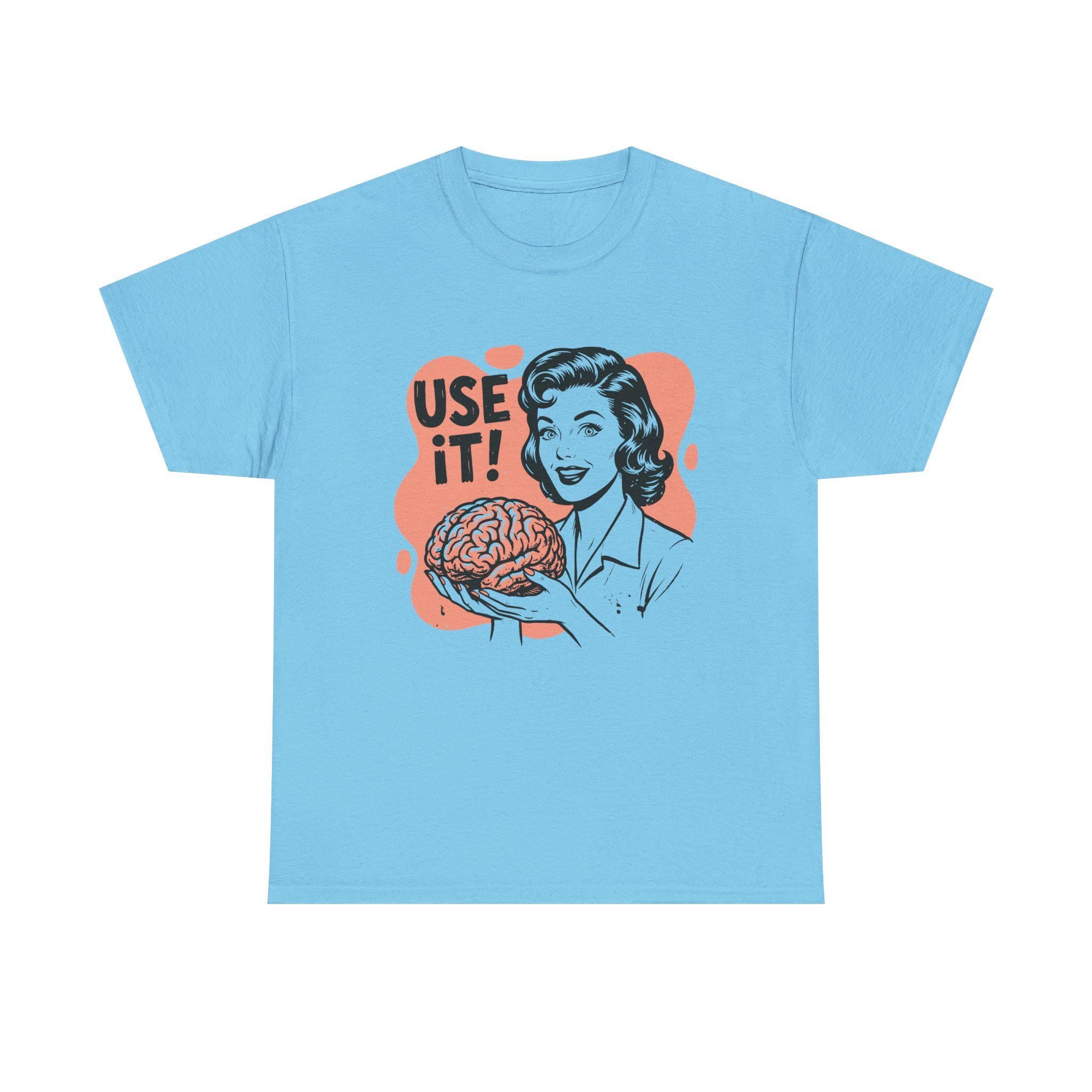 Funny Brain Graphic T-Shirt, Retro Humor Tee, Psychology Shirt, Vintage Style Cotton