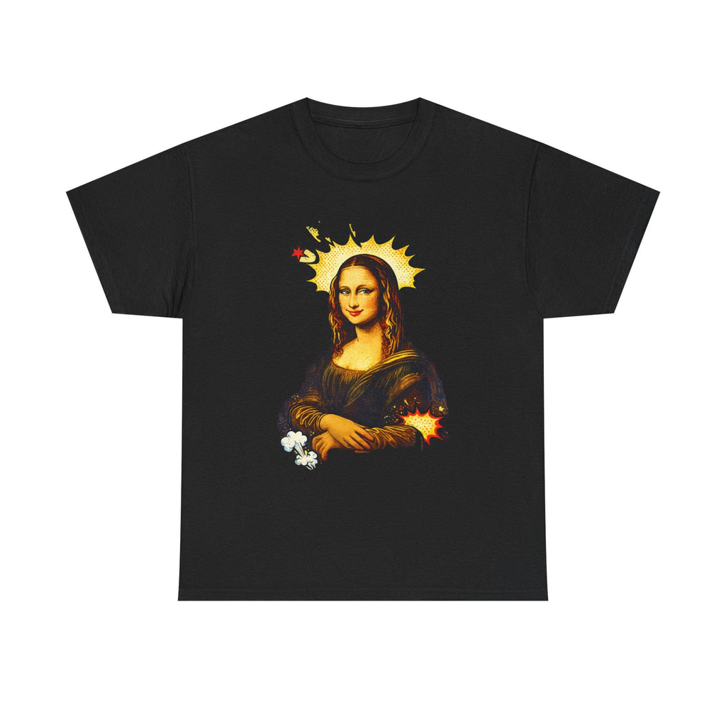 Mona Lisa with Flame Halo Tee | Renaissance Art, Grunge Fire Graphic